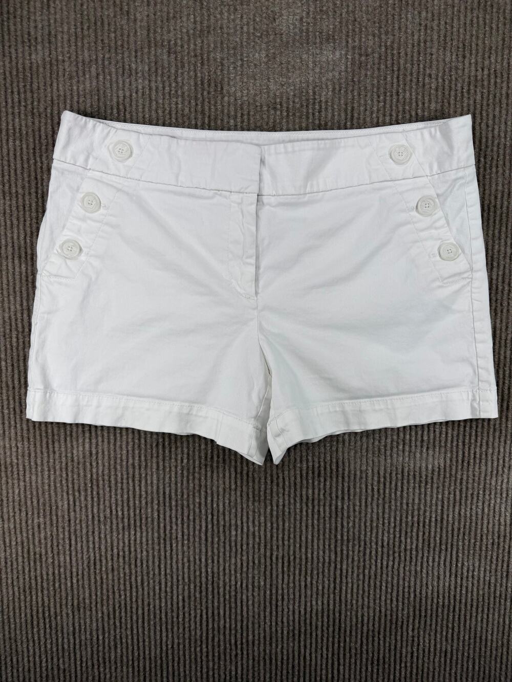 LOFT Ann Taylor White Sailor Button Shorts Size 10